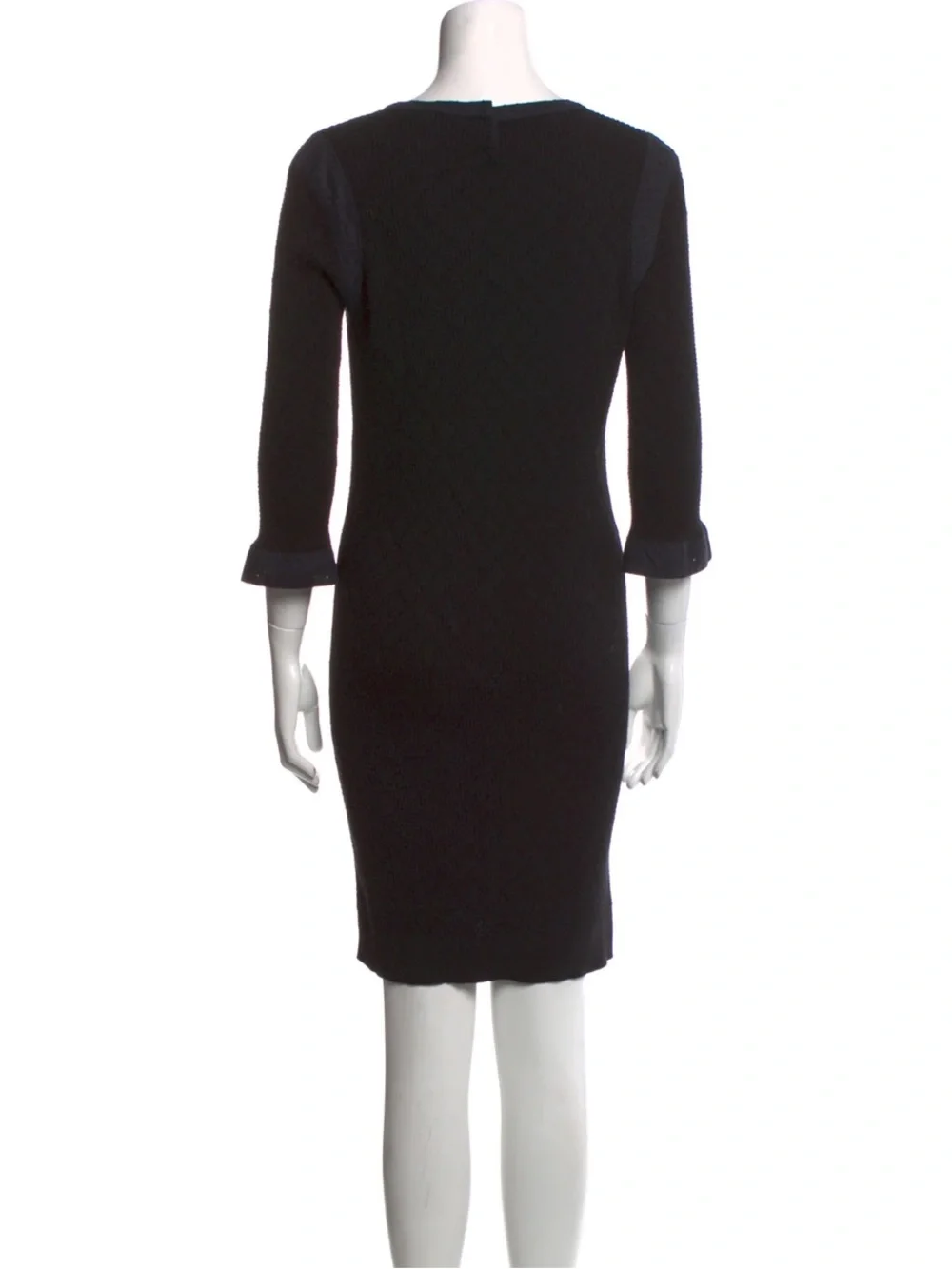 CHANEL Knee Length Black Knit Sheath Dress - Women's Size 40